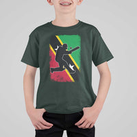 Saint Kitts and Nevis Cricket T Shirt For Kid Retro Vintage Sport Kittitian Flag West Indies Cricket Fan