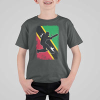 Saint Kitts and Nevis Cricket T Shirt For Kid Retro Vintage Sport Kittitian Flag West Indies Cricket Fan