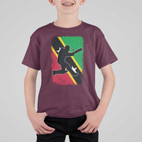 Saint Kitts and Nevis Cricket T Shirt For Kid Retro Vintage Sport Kittitian Flag West Indies Cricket Fan