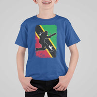 Saint Kitts and Nevis Cricket T Shirt For Kid Retro Vintage Sport Kittitian Flag West Indies Cricket Fan