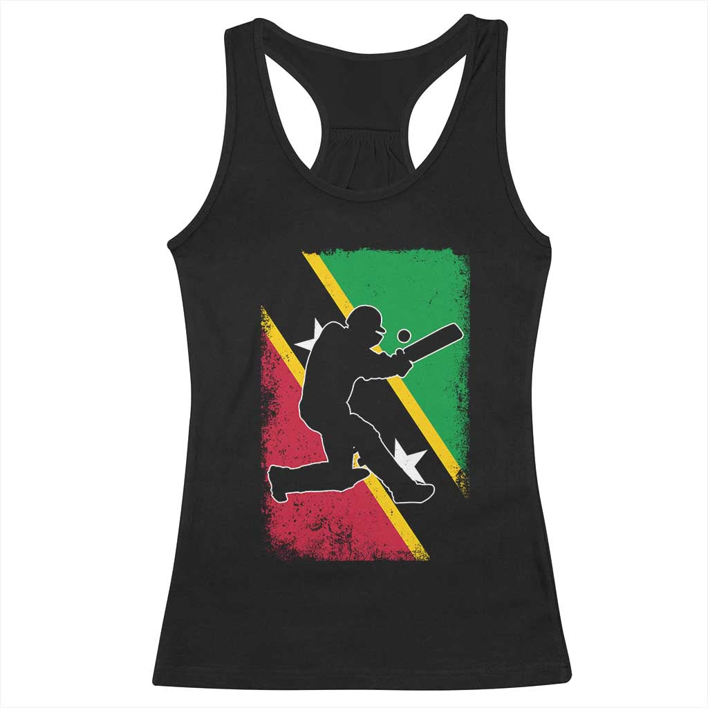 Saint Kitts and Nevis Cricket Racerback Tank Top Retro Vintage Sport Kittitian Flag West Indies Cricket Fan