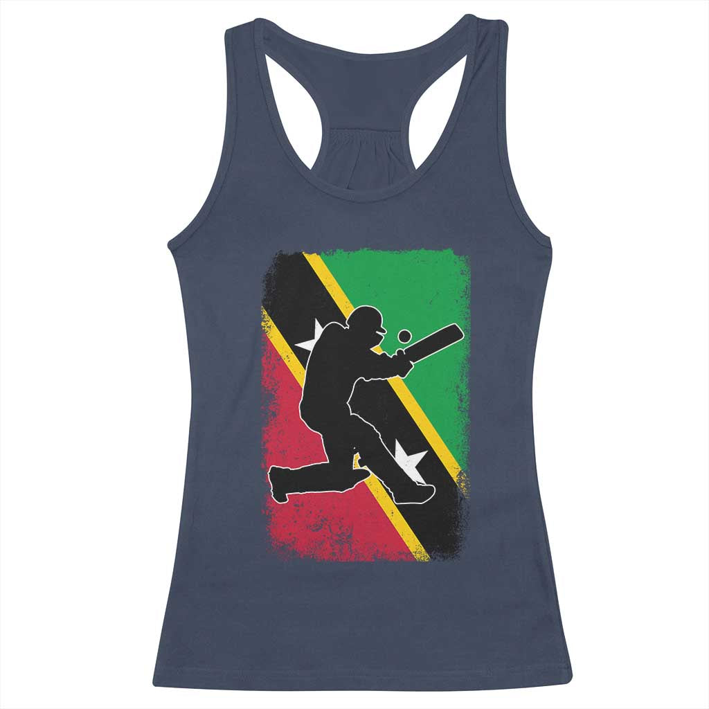 Saint Kitts and Nevis Cricket Racerback Tank Top Retro Vintage Sport Kittitian Flag West Indies Cricket Fan