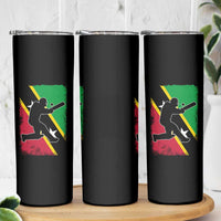 Saint Kitts and Nevis Cricket Skinny Tumbler Retro Vintage Sport Kittitian Flag West Indies Cricket Fan