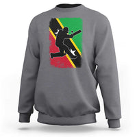 Saint Kitts and Nevis Cricket Sweatshirt Retro Vintage Sport Kittitian Flag West Indies Cricket Fan
