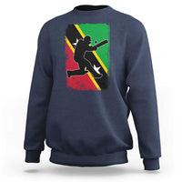 Saint Kitts and Nevis Cricket Sweatshirt Retro Vintage Sport Kittitian Flag West Indies Cricket Fan