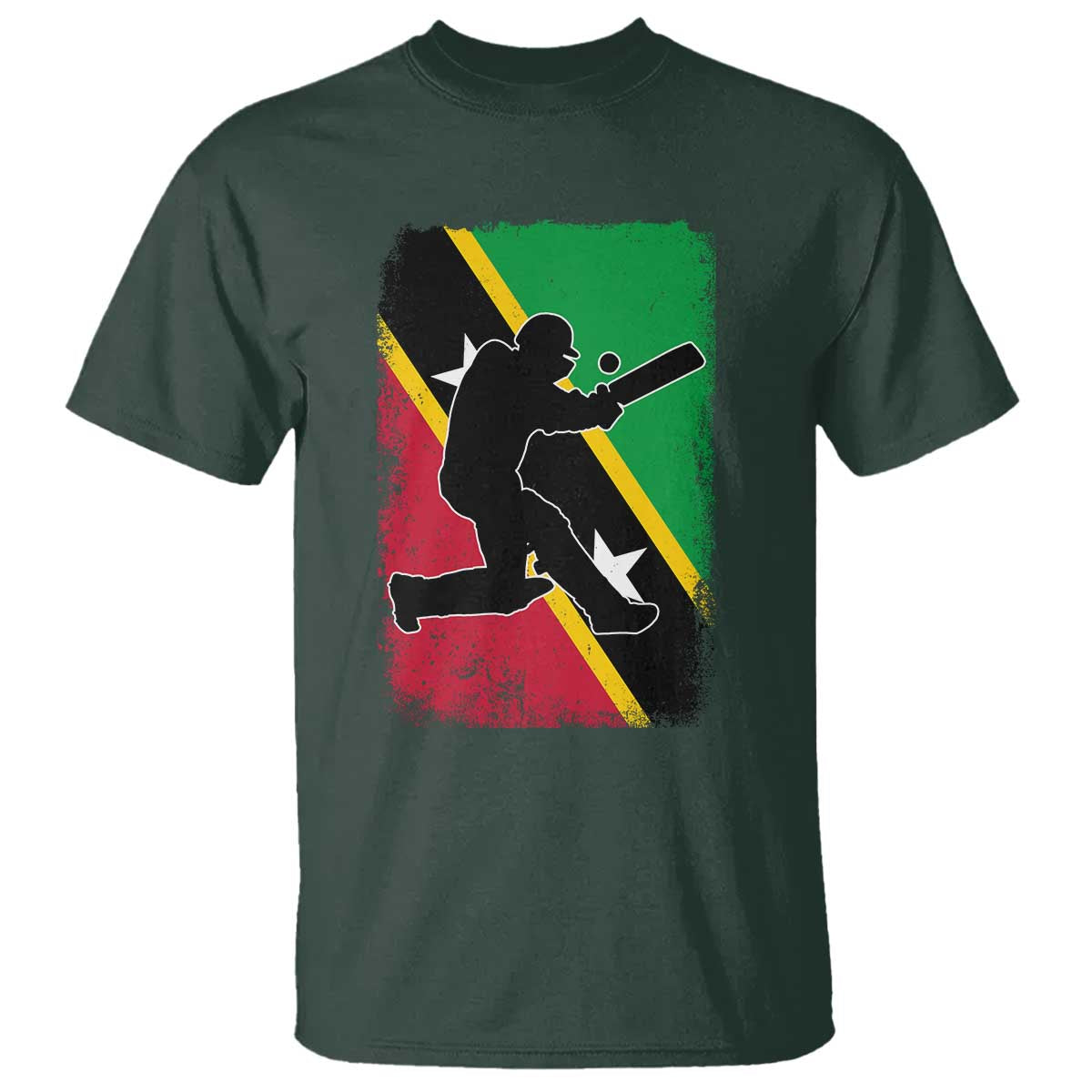 Saint Kitts and Nevis Cricket T Shirt Retro Vintage Sport Kittitian Flag West Indies Cricket Fan
