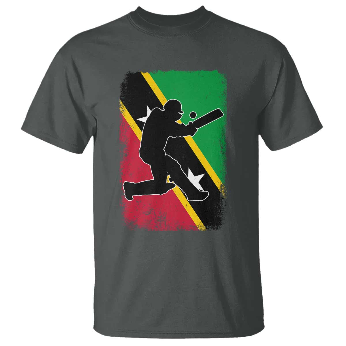 Saint Kitts and Nevis Cricket T Shirt Retro Vintage Sport Kittitian Flag West Indies Cricket Fan