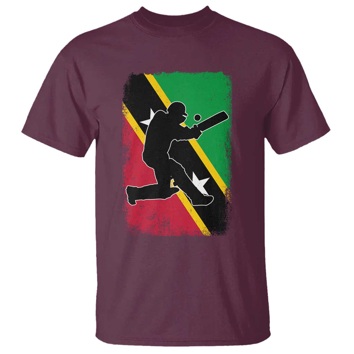 Saint Kitts and Nevis Cricket T Shirt Retro Vintage Sport Kittitian Flag West Indies Cricket Fan