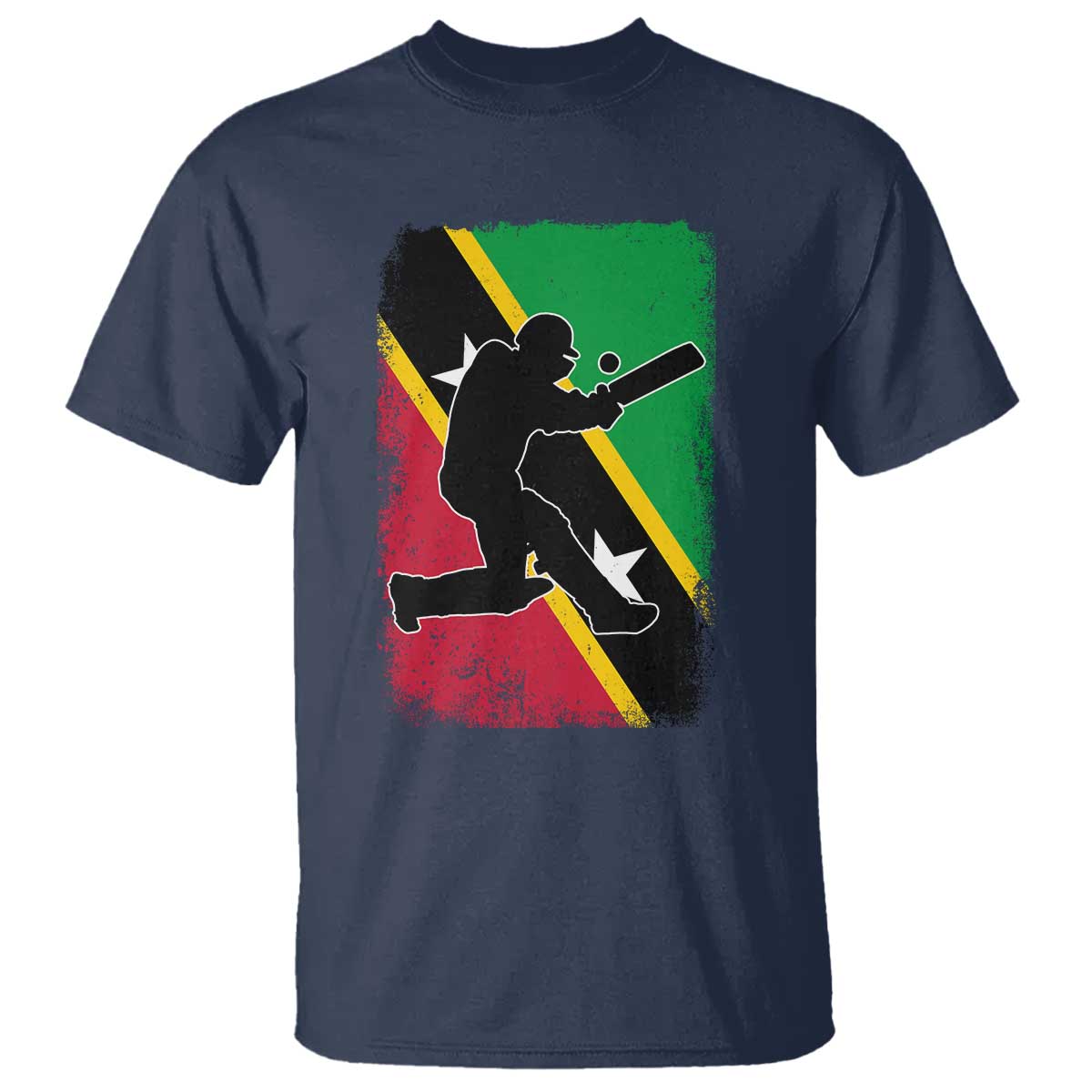 Saint Kitts and Nevis Cricket T Shirt Retro Vintage Sport Kittitian Flag West Indies Cricket Fan