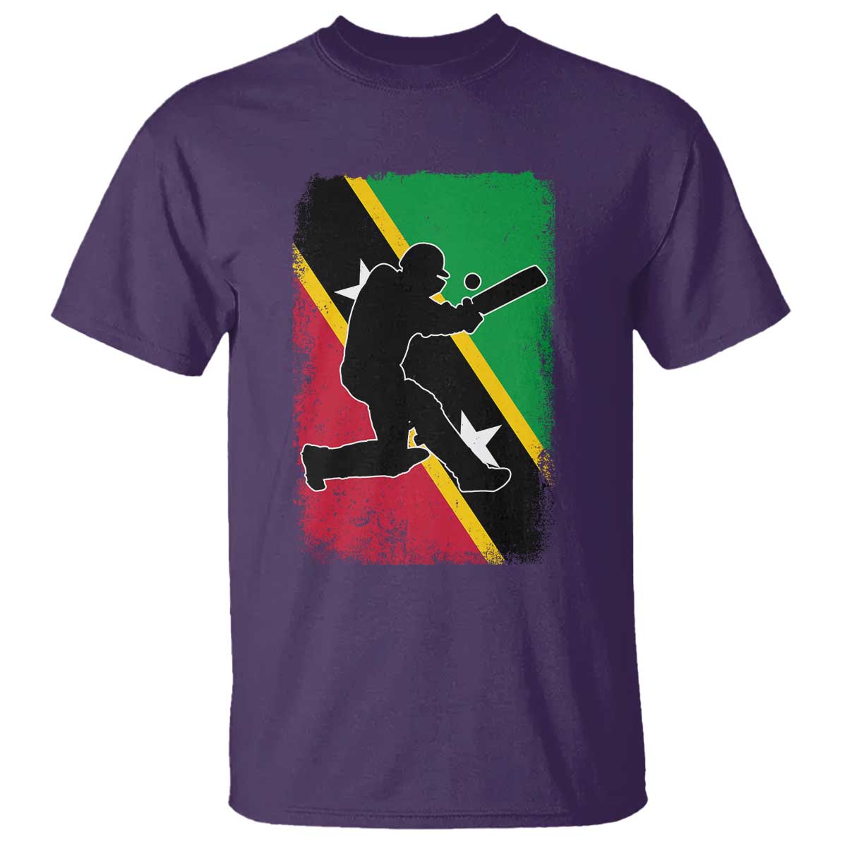 Saint Kitts and Nevis Cricket T Shirt Retro Vintage Sport Kittitian Flag West Indies Cricket Fan