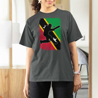 Saint Kitts and Nevis Cricket T Shirt For Women Retro Vintage Sport Kittitian Flag West Indies Cricket Fan