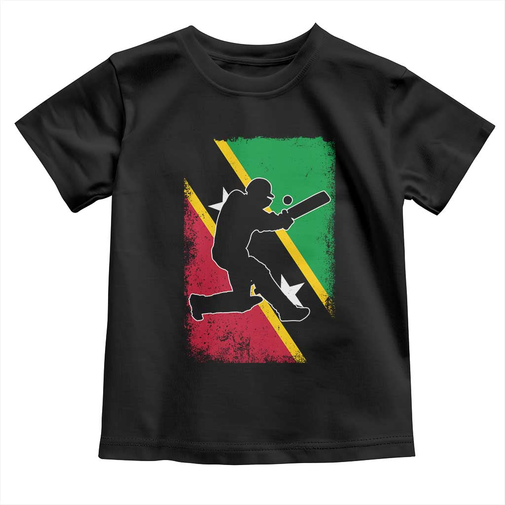 Saint Kitts and Nevis Cricket Toddler T Shirt Retro Vintage Sport Kittitian Flag West Indies Cricket Fan