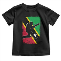 Saint Kitts and Nevis Cricket Toddler T Shirt Retro Vintage Sport Kittitian Flag West Indies Cricket Fan