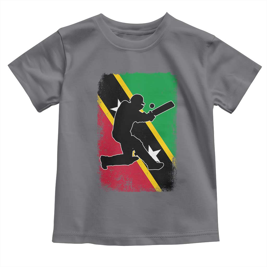 Saint Kitts and Nevis Cricket Toddler T Shirt Retro Vintage Sport Kittitian Flag West Indies Cricket Fan