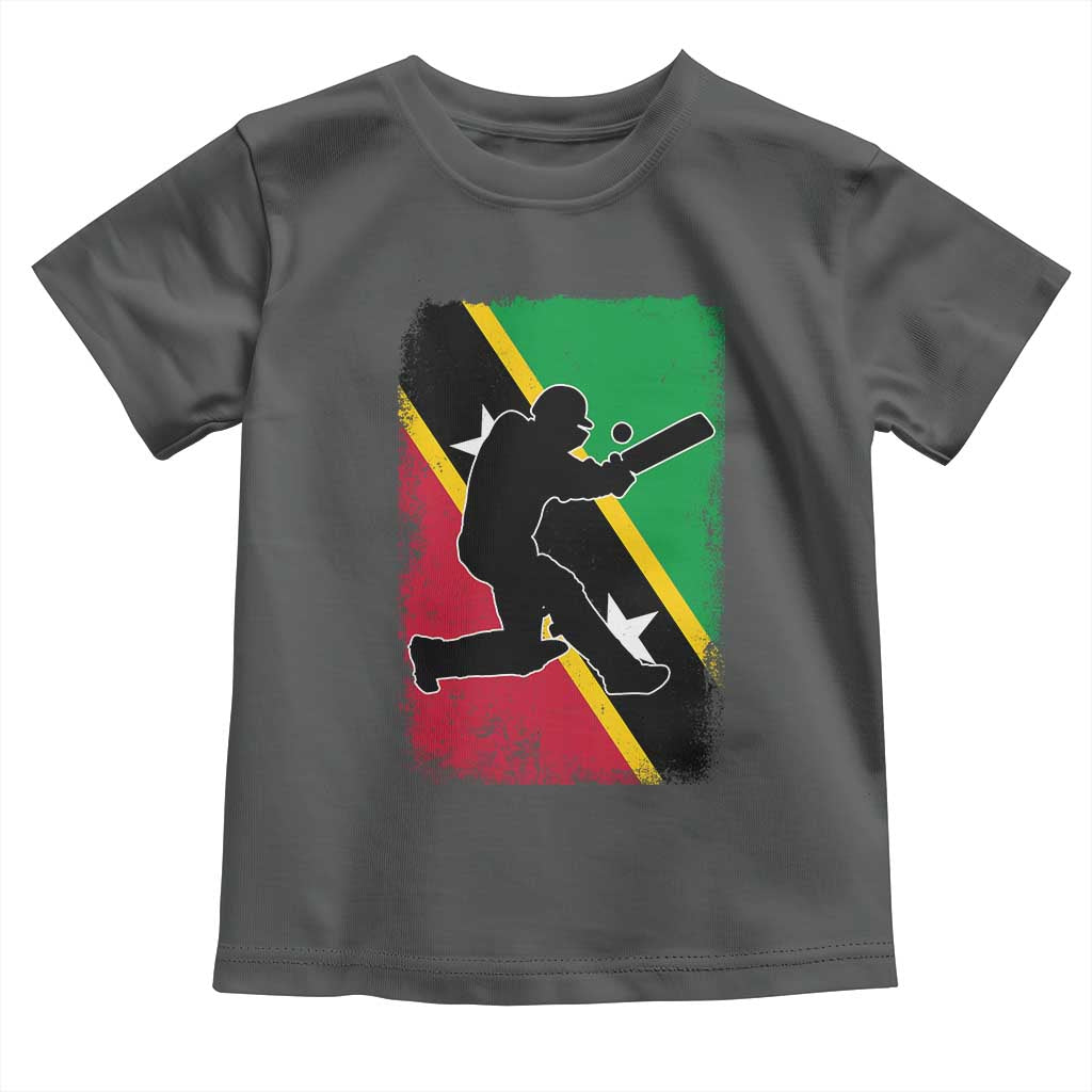 Saint Kitts and Nevis Cricket Toddler T Shirt Retro Vintage Sport Kittitian Flag West Indies Cricket Fan