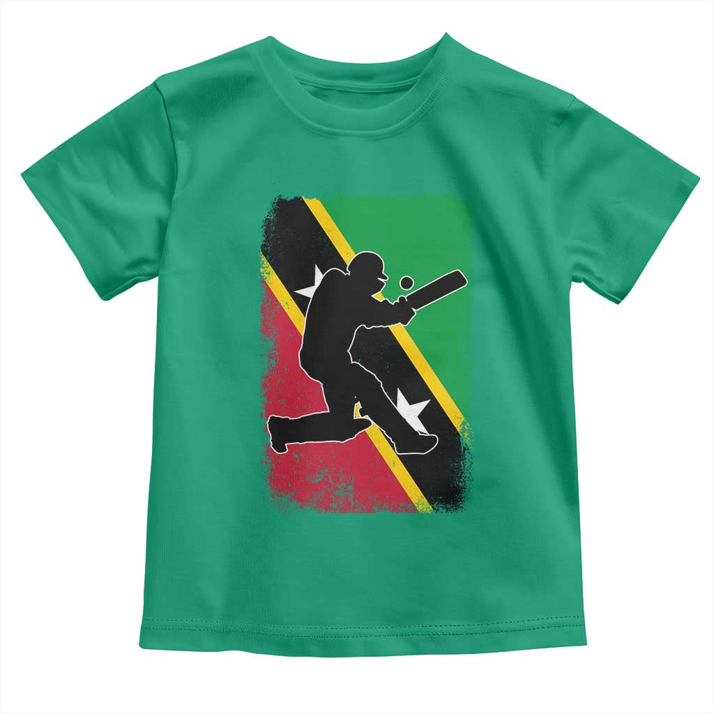 Saint Kitts and Nevis Cricket Toddler T Shirt Retro Vintage Sport Kittitian Flag West Indies Cricket Fan