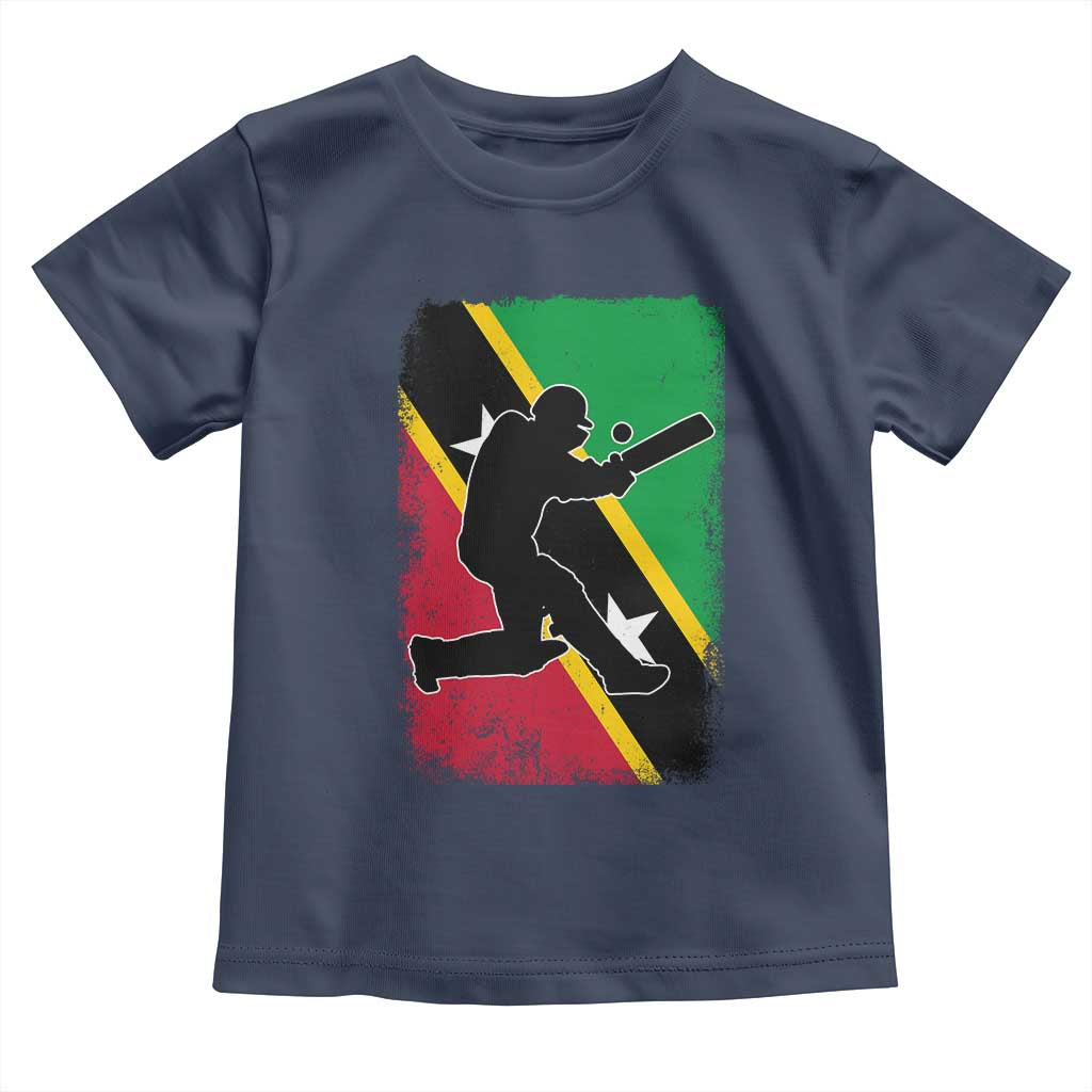 Saint Kitts and Nevis Cricket Toddler T Shirt Retro Vintage Sport Kittitian Flag West Indies Cricket Fan