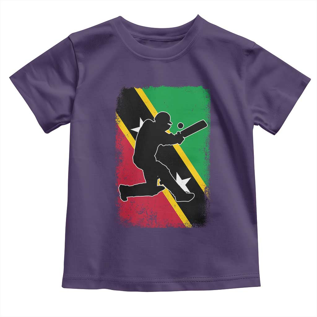Saint Kitts and Nevis Cricket Toddler T Shirt Retro Vintage Sport Kittitian Flag West Indies Cricket Fan