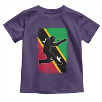 Saint Kitts and Nevis Cricket Toddler T Shirt Retro Vintage Sport Kittitian Flag West Indies Cricket Fan
