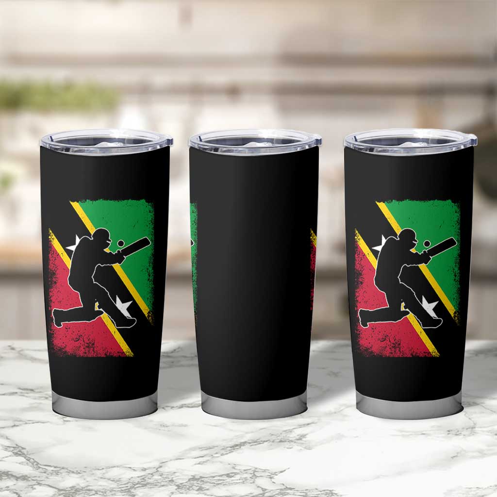 Saint Kitts and Nevis Cricket Tumbler Cup Retro Vintage Sport Kittitian Flag West Indies Cricket Fan
