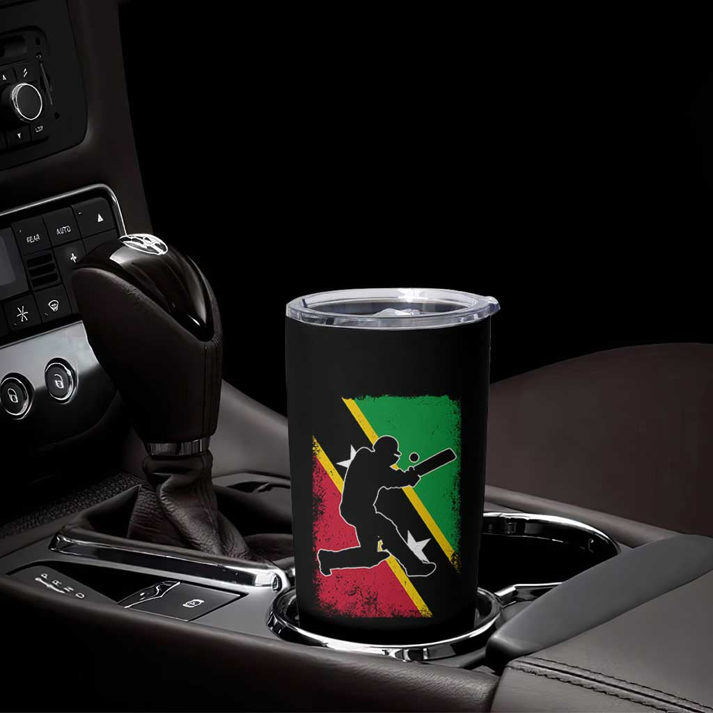 Saint Kitts and Nevis Cricket Tumbler Cup Retro Vintage Sport Kittitian Flag West Indies Cricket Fan