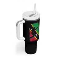 Saint Kitts and Nevis Cricket Tumbler With Handle Retro Vintage Sport Kittitian Flag West Indies Cricket Fan