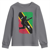 Saint Kitts and Nevis Cricket Youth Sweatshirt Retro Vintage Sport Kittitian Flag West Indies Cricket Fan