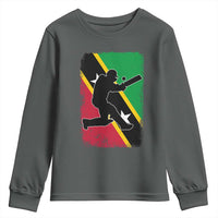 Saint Kitts and Nevis Cricket Youth Sweatshirt Retro Vintage Sport Kittitian Flag West Indies Cricket Fan