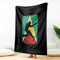 Guyana Cricket Throw Blanket Retro Vintage Sport Guyanese Flag West Indies Cricket Fan