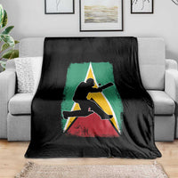 Guyana Cricket Throw Blanket Retro Vintage Sport Guyanese Flag West Indies Cricket Fan