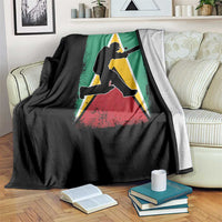 Guyana Cricket Throw Blanket Retro Vintage Sport Guyanese Flag West Indies Cricket Fan
