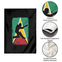 Guyana Cricket Garden Flag Retro Vintage Sport Guyanese Flag West Indies Cricket Fan