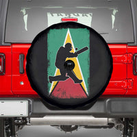 Guyana Cricket Spare Tire Cover Retro Vintage Sport Guyanese Flag West Indies Cricket Fan