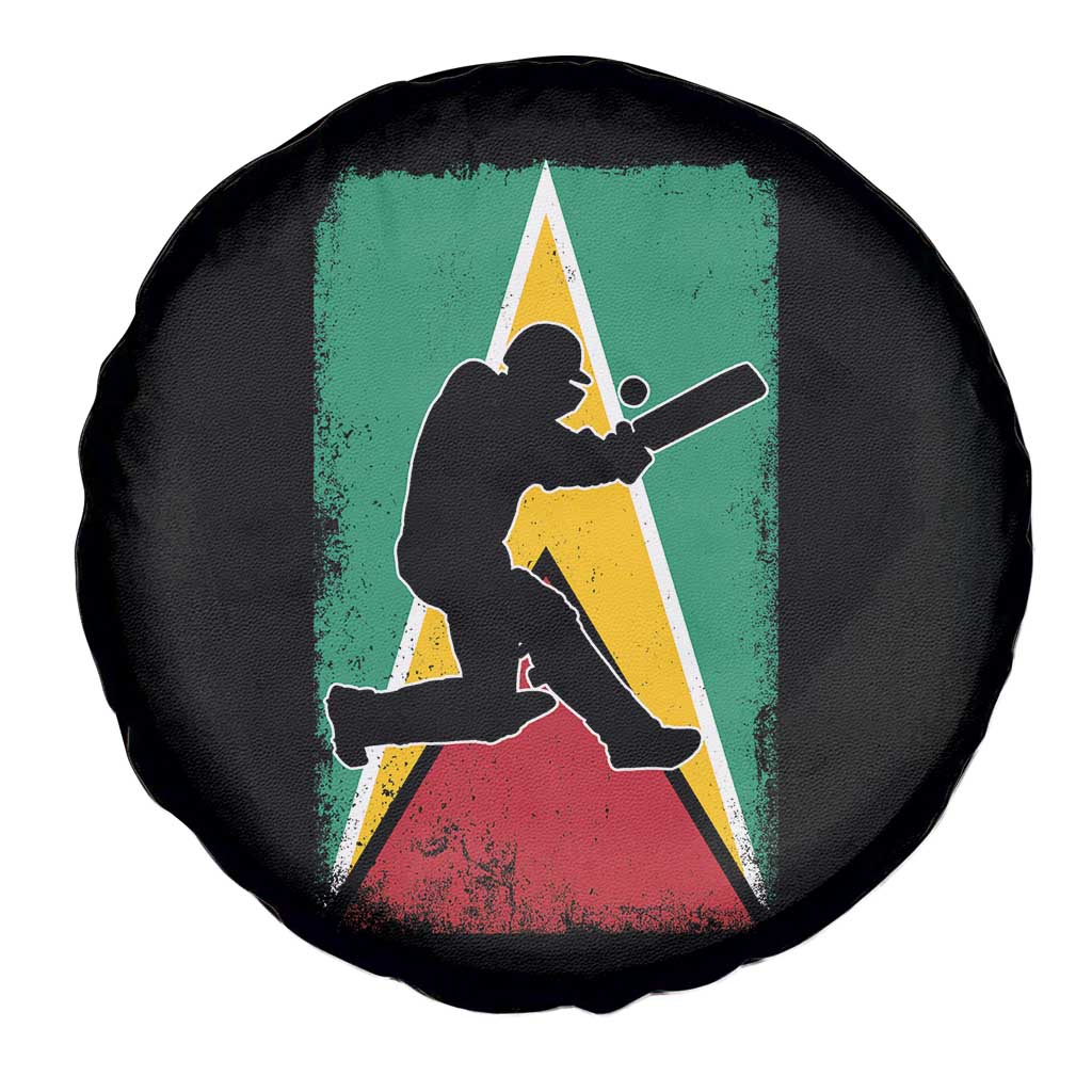 Guyana Cricket Spare Tire Cover Retro Vintage Sport Guyanese Flag West Indies Cricket Fan