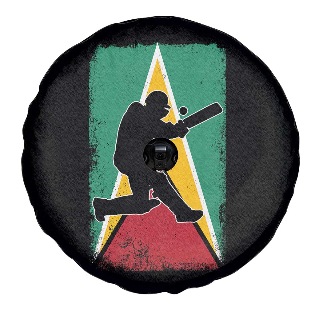 Guyana Cricket Spare Tire Cover Retro Vintage Sport Guyanese Flag West Indies Cricket Fan