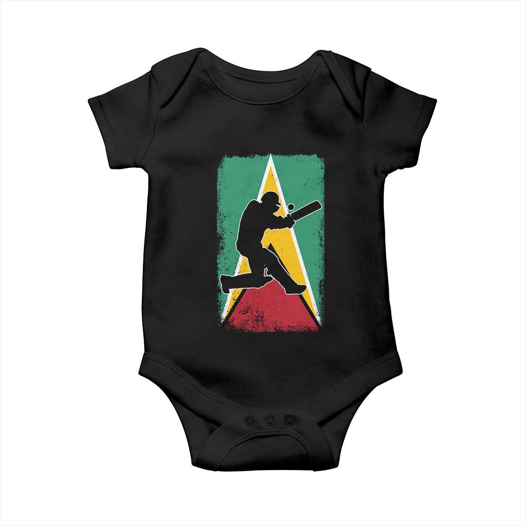 Guyana Cricket Baby Onesie Retro Vintage Sport Guyanese Flag West Indies Cricket Fan