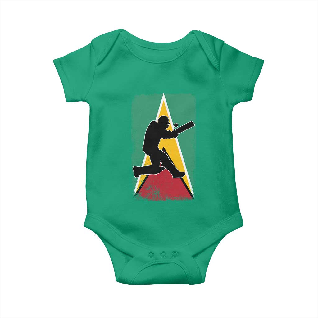 Guyana Cricket Baby Onesie Retro Vintage Sport Guyanese Flag West Indies Cricket Fan