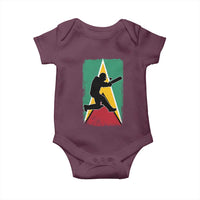 Guyana Cricket Baby Onesie Retro Vintage Sport Guyanese Flag West Indies Cricket Fan