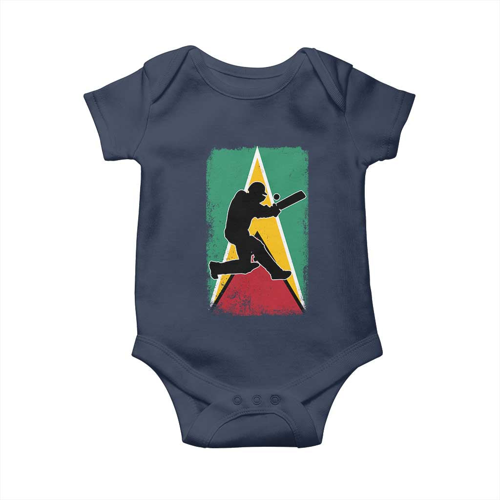 Guyana Cricket Baby Onesie Retro Vintage Sport Guyanese Flag West Indies Cricket Fan