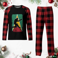 Guyana Cricket Plaid Pajama Set Retro Vintage Sport Guyanese Flag West Indies Cricket Fan