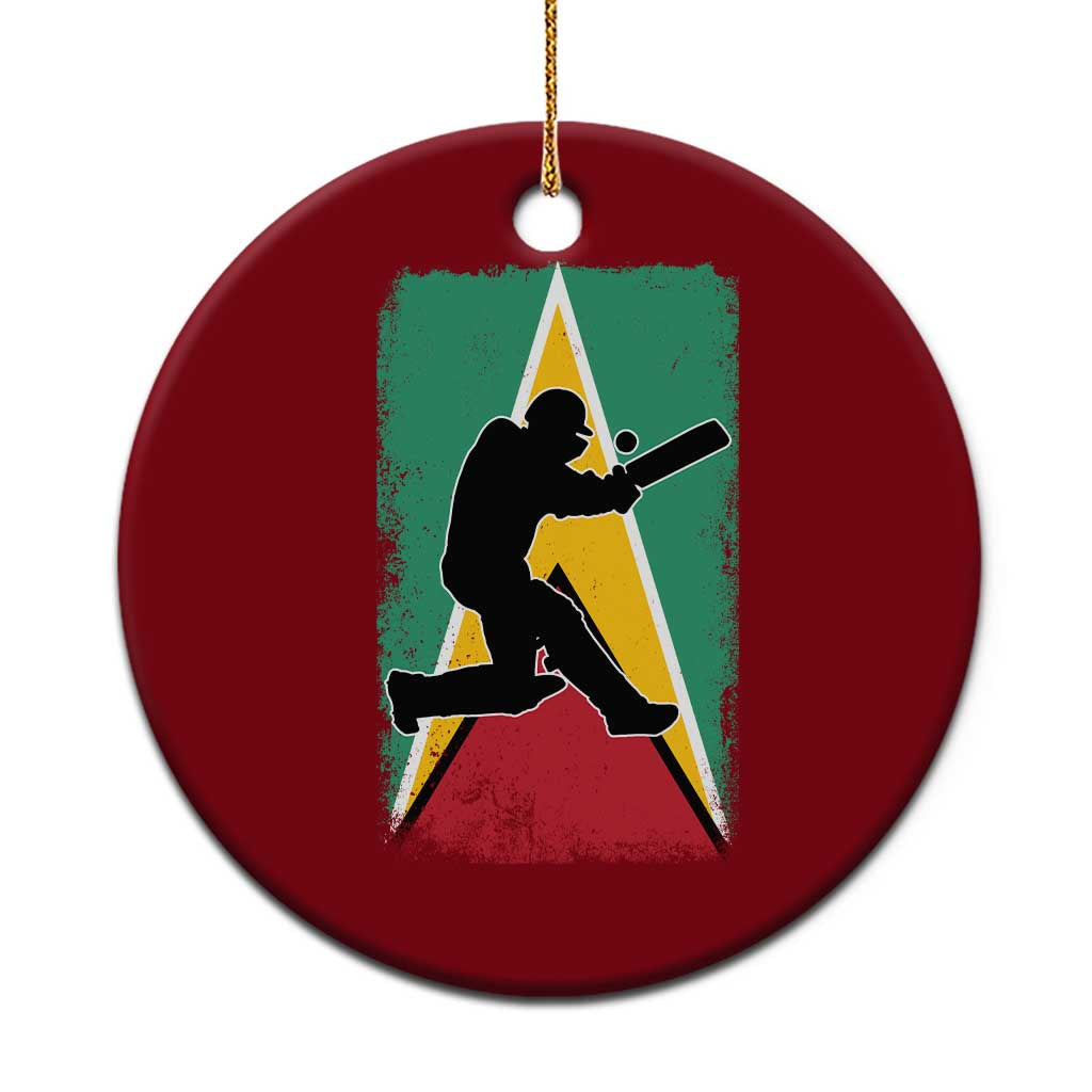 Guyana Cricket Ceramic Ornament Retro Vintage Sport Guyanese Flag West Indies Cricket Fan
