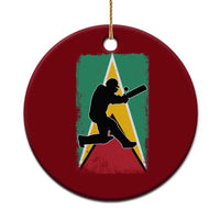 Guyana Cricket Ceramic Ornament Retro Vintage Sport Guyanese Flag West Indies Cricket Fan