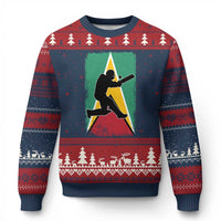 Guyana Cricket Ugly Christmas Sweater Retro Vintage Sport Guyanese Flag West Indies Cricket Fan