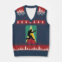 Guyana Cricket V-Neck Knit Sweater Vest Retro Vintage Sport Guyanese Flag West Indies Cricket Fan