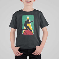 Guyana Cricket T Shirt For Kid Retro Vintage Sport Guyanese Flag West Indies Cricket Fan