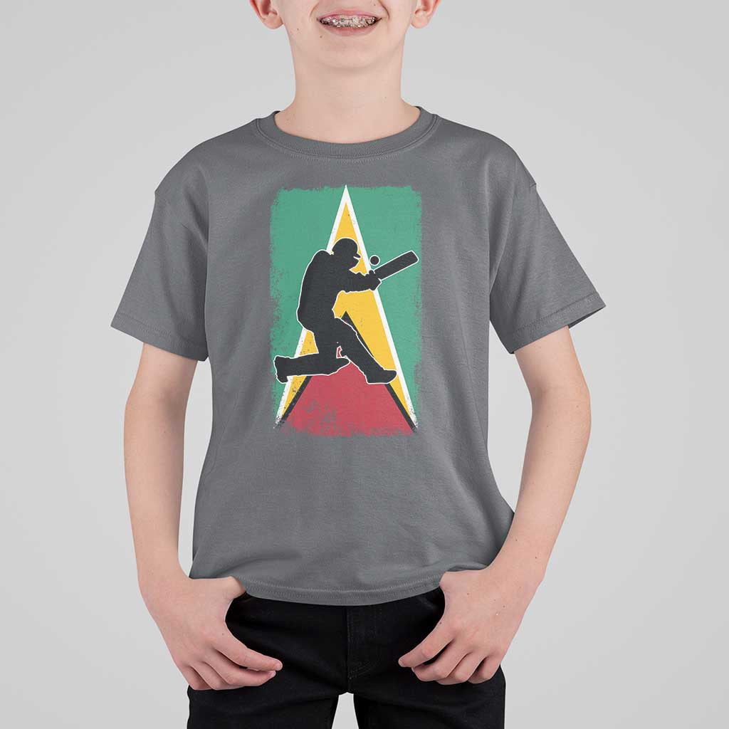 Guyana Cricket T Shirt For Kid Retro Vintage Sport Guyanese Flag West Indies Cricket Fan