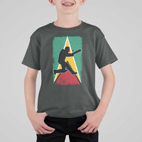 Guyana Cricket T Shirt For Kid Retro Vintage Sport Guyanese Flag West Indies Cricket Fan