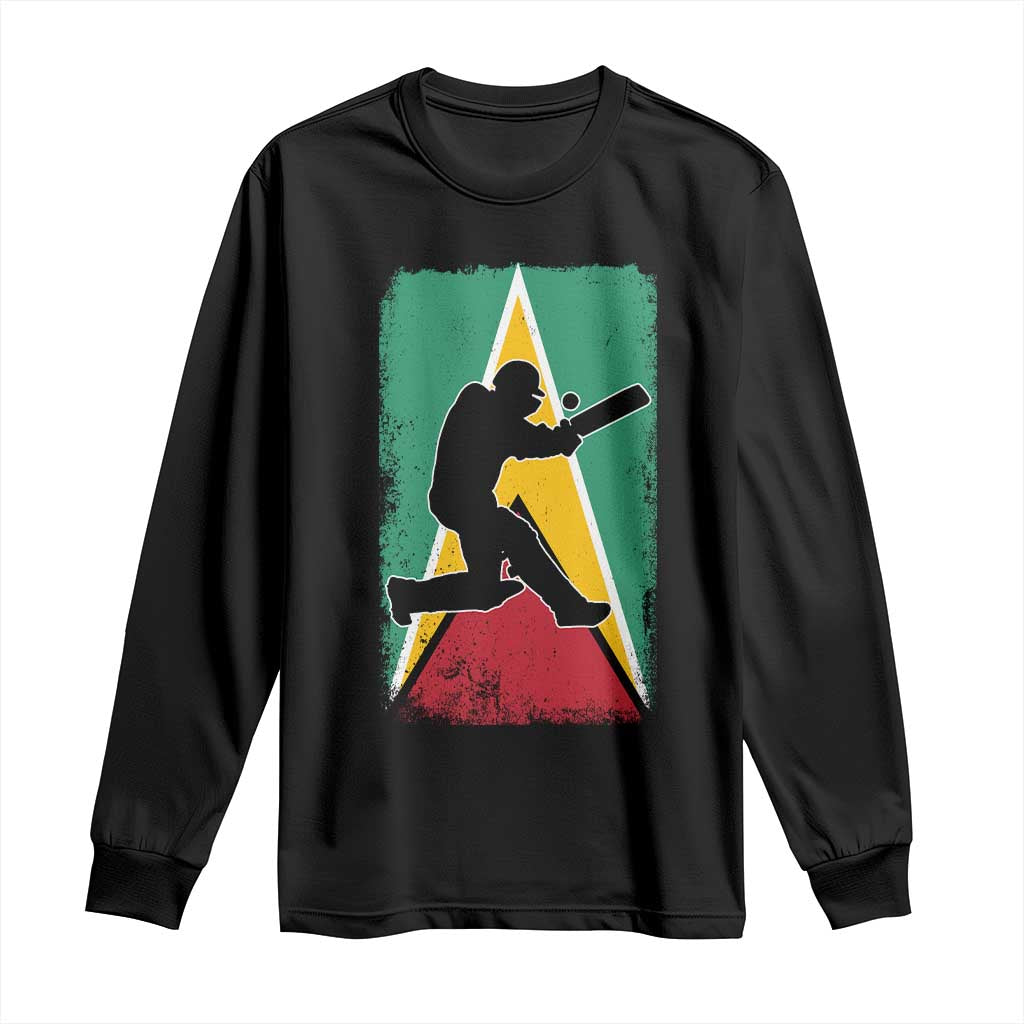 Guyana Cricket Long Sleeve Shirt Retro Vintage Sport Guyanese Flag West Indies Cricket Fan