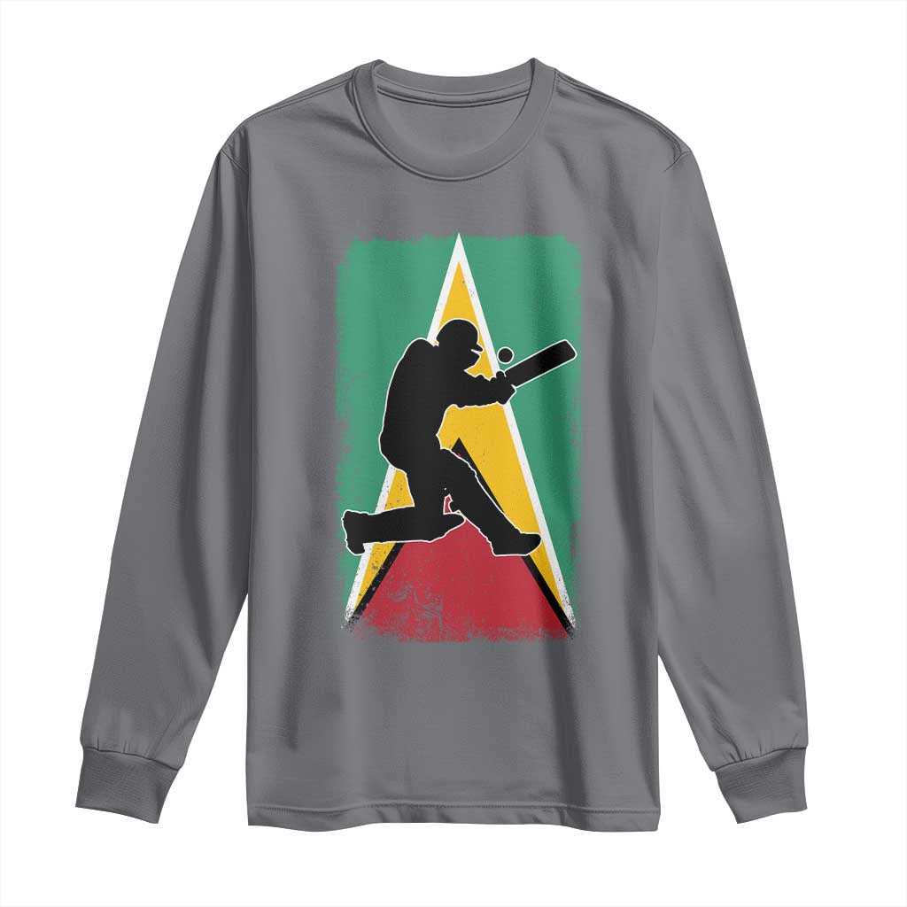 Guyana Cricket Long Sleeve Shirt Retro Vintage Sport Guyanese Flag West Indies Cricket Fan