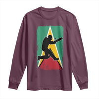 Guyana Cricket Long Sleeve Shirt Retro Vintage Sport Guyanese Flag West Indies Cricket Fan